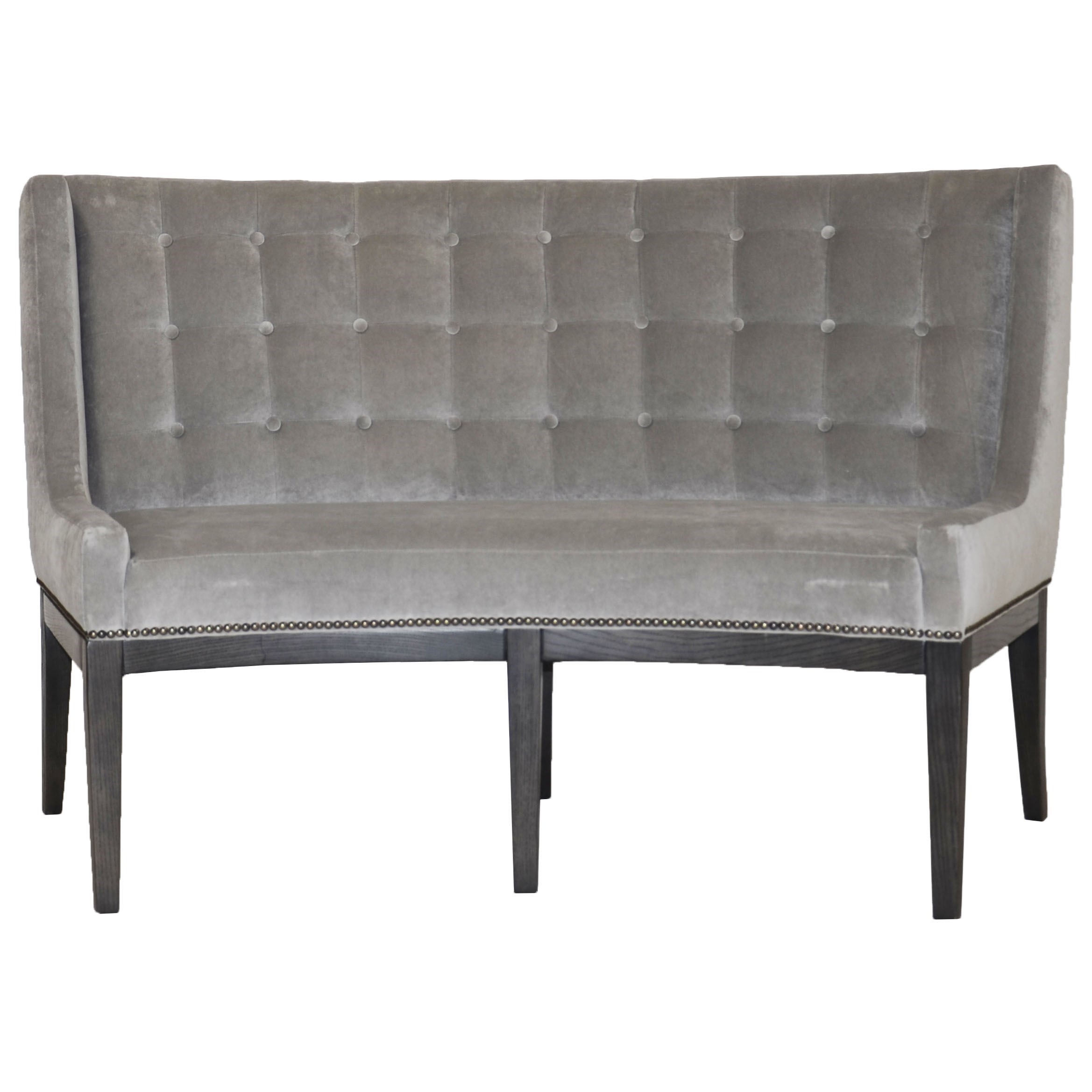Upholstered curved dining hot sale bench with back